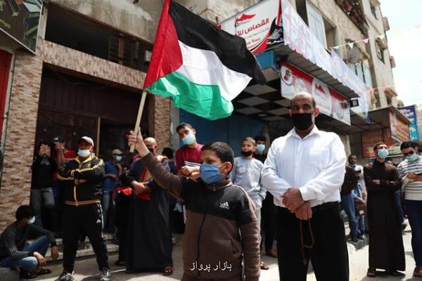 تظاهرات ساكنان غزه در پشتیبانی از ساكنان قدس اشغالی