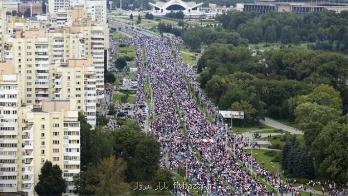 تظاهرات ده ها هزارنفری در پایتخت بلاروس